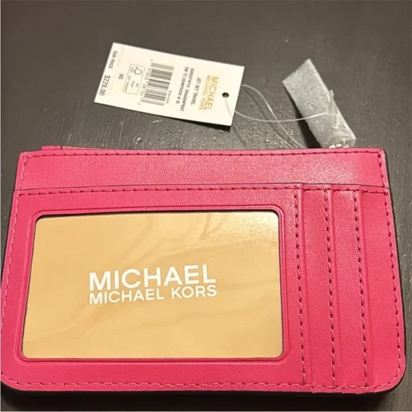Michael Kors Dragon Fruit Quilted Card Holder - Picture 2 of 6